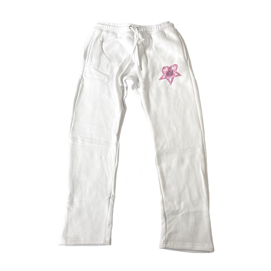 White Heartagram Sweats