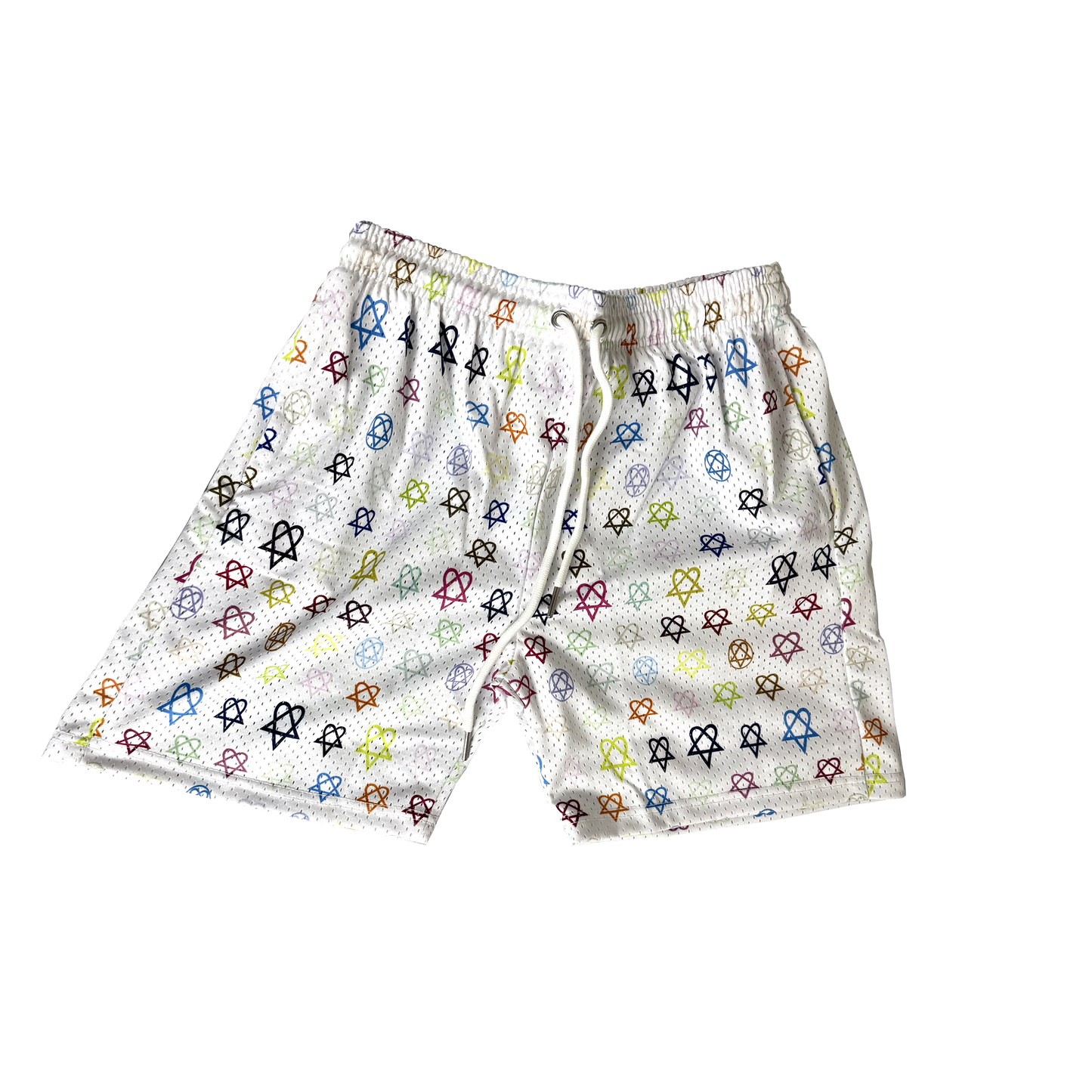 White Heartagram Shorts