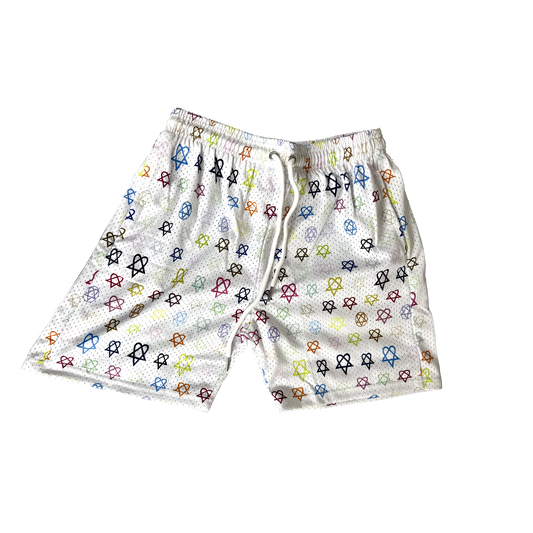 White Heartagram Shorts
